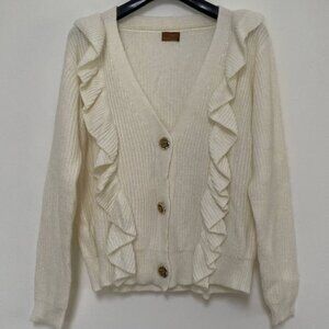 POL Kelli Ivory Ruffle Cardigan